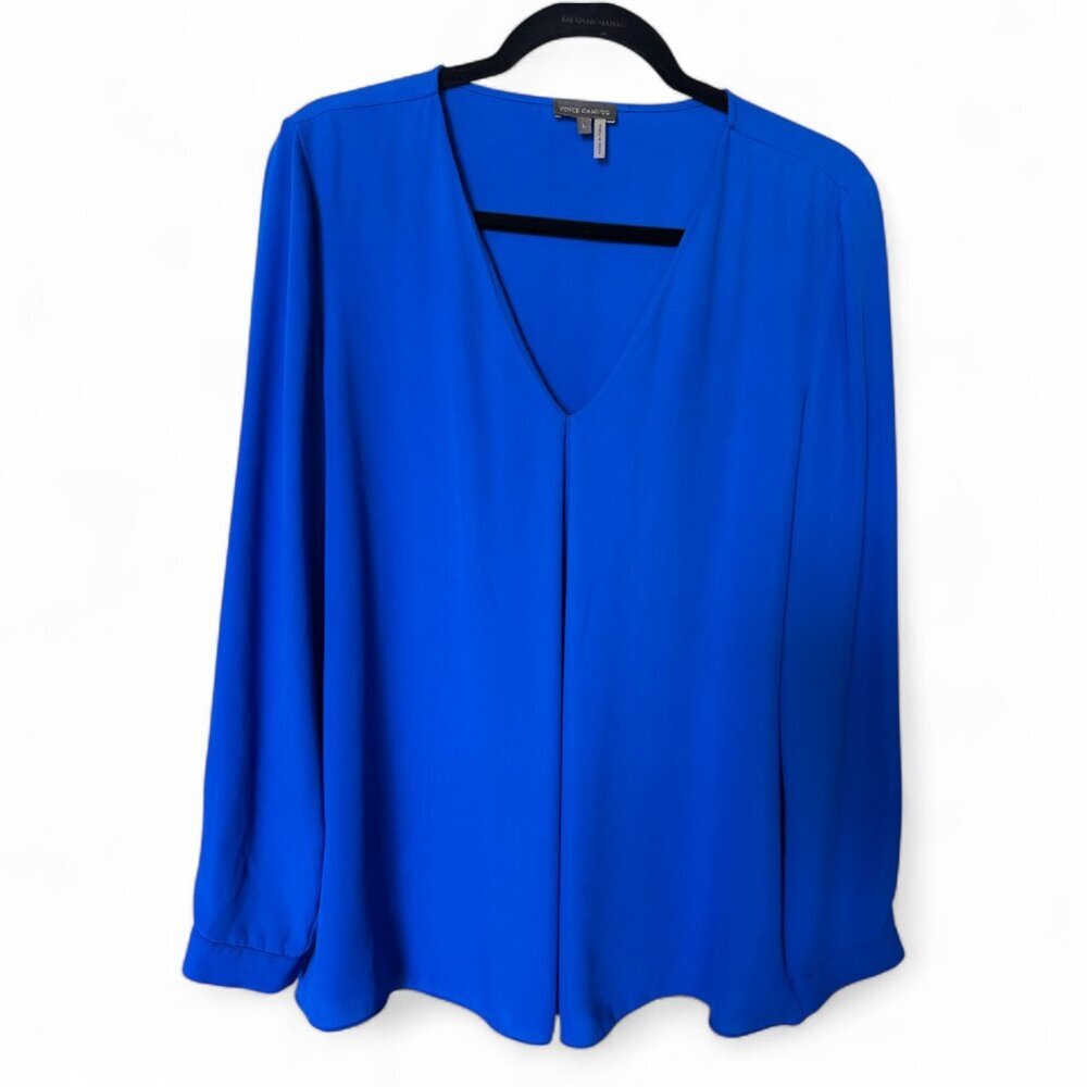 Vince Camuto Cobalt Blue V-Neck Blouse – Size L